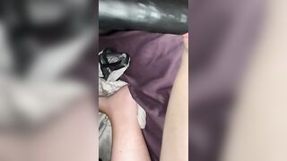 Married cunt takes huge african toy