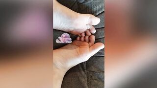 babe Nova Grey bare feet tease compilation with socks and heels