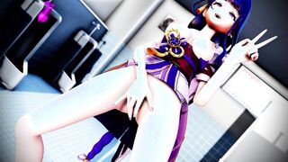 mmd r18 Raiden Shogun's female pig bathroom dance 3d cartoon sexsual and charming