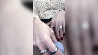 Masturbating while waiting for my colleague inside the vehicle