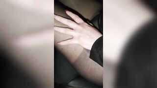 Hoe masturbates and shows her legs inside tights !!!