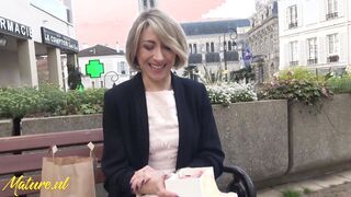 Crazy Hot French mom Waiting Outdoor To Be Picked Up & Banged Into Her Booty