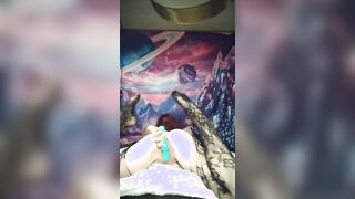 Little pink twat squirms away from vibrator
