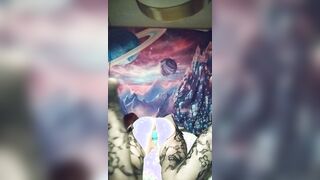 Little pink twat squirms away from vibrator