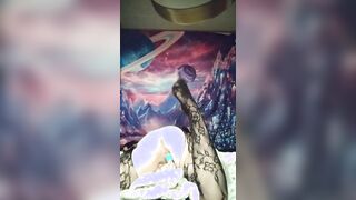 Little pink twat squirms away from vibrator