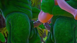 Furry aliens have a double anal challenge | wild life sex