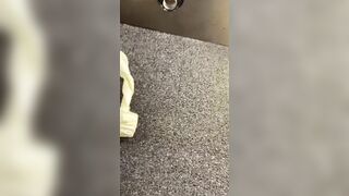 Hot sluts rubbing milky snatch into front of the mirror