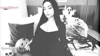 Halloween Morticia Addams cosplay virtual interactive point of view sex, ahegao, toes