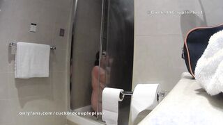 Interracial Shower Sex on Date Night. Real Cuckolding.