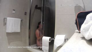 Interracial Shower Sex on Date Night. Real Cuckolding.
