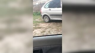 Squirt sur un parking outside