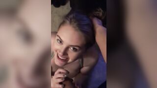 Amatuer Bae with her jugs out gets a chucky jizzed facial