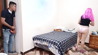 My ex red haired discovers me masturbating while I spy on