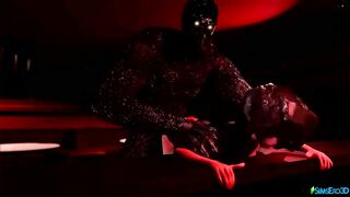 Alien Inseminated two Females into a Bar (3D Cartoon)