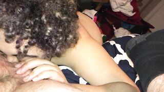 Submissive 19 year older sucks my cock, licks my balls, and rims