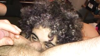 Submissive 19 year older sucks my cock, licks my balls, and rims