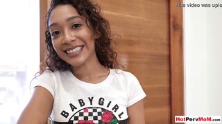 African barely legal Sarah Lace cant resist to her MILF stepmothers