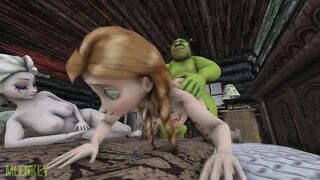 (SFM) SHREK FUCK ELSA AND ANNA FROM FROZEN PART 2