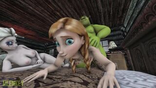 (SFM) SHREK FUCK ELSA AND ANNA FROM FROZEN PART 2