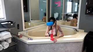 100lb Dark Haired vs Monster Toy with Bonus Bloopers and Sex Toy