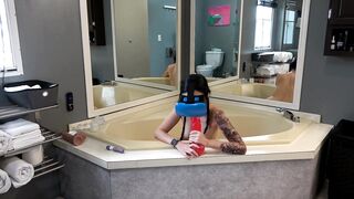 100lb Dark Haired vs Monster Toy with Bonus Bloopers and Sex Toy