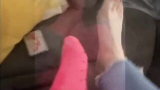 Amateur Sock Job Toes Job with Cum inside Socks and