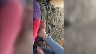 Amateur Sock Job Toes Job with Cum inside Socks and