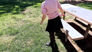 Flashing my cunt inside a park, and masturbating to orgasm into outside!!