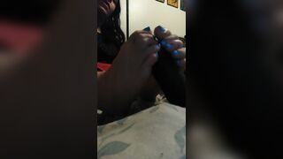 Toe suck feet job foot stretched