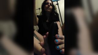 Toe suck feet job foot stretched