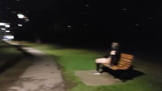 Woman caught mastrubating on park bench at night
