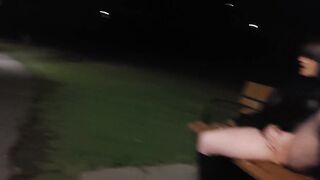 Woman caught mastrubating on park bench at night