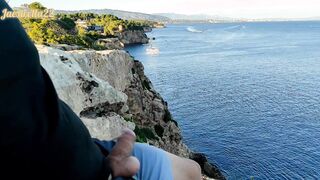 Goddess met on the beach and strong creampie into outside