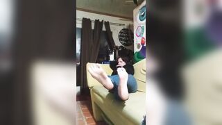 She catches you watching her toes and decides to tease you