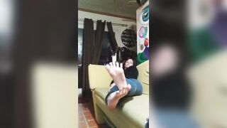 She catches you watching her toes and decides to tease you
