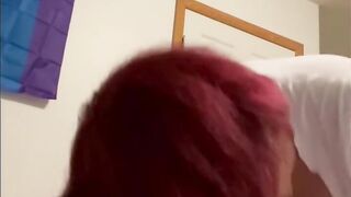 Giving my friend a blow job and he jizzes on my face