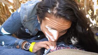 Goddess Amateur Hot Flashes and offer bj into Corn Maze such a risky outside adventure