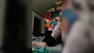 Hottie blonde Hispanic Strip and toe suck