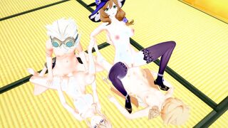 Genshin Impact LISA x JEAN animated foursome fucked festival