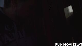 Amateur dark haired MILF gets slit banged and creampie