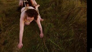Booty to mouth domination for female human centipede creature
