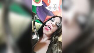 Morticia blows on heel