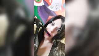 Morticia blows on heel