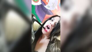Morticia blows on heel