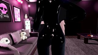 Cartoon rubber gf Emy fem dom bdsm. Hentai waifu dance catsuit performance off!