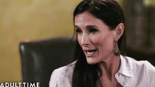 ADULT TIME - Beauty Step-MILFs Fight Over Stepson's Dick At The Dinner Table!