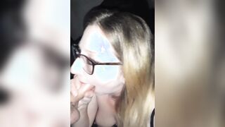 Spray that cum all over her glasses