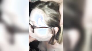 Spray that cum all over her glasses