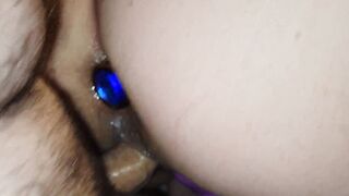 Babe pregnant BBW wifey nailed with booty plug inside