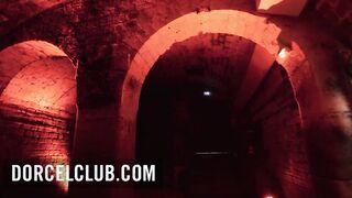 Foursome with Claire Castel inside a swinger club
